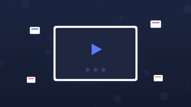Flat design tablet video streaming interface with player