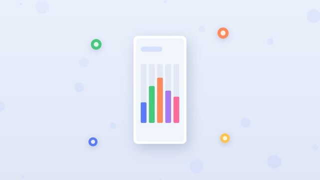 Flat design mobile expense tracker with category cards
