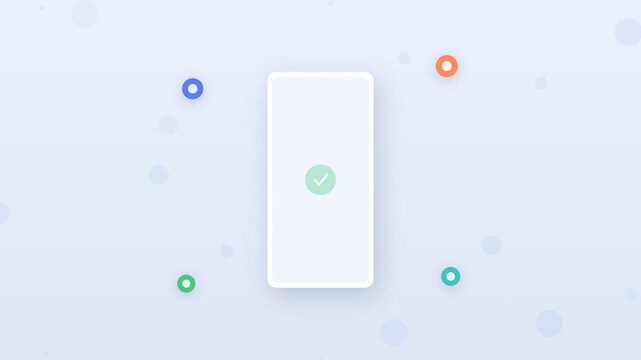 Flat design smartphone document scanner saving to folder