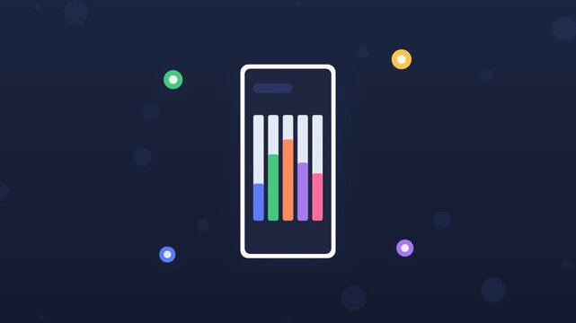 Flat design mobile digital wallet overview with balance bars