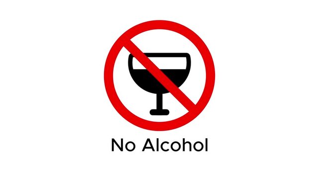 Alcohol consumption is injurious to health. Say no to alcohol animated icon animated