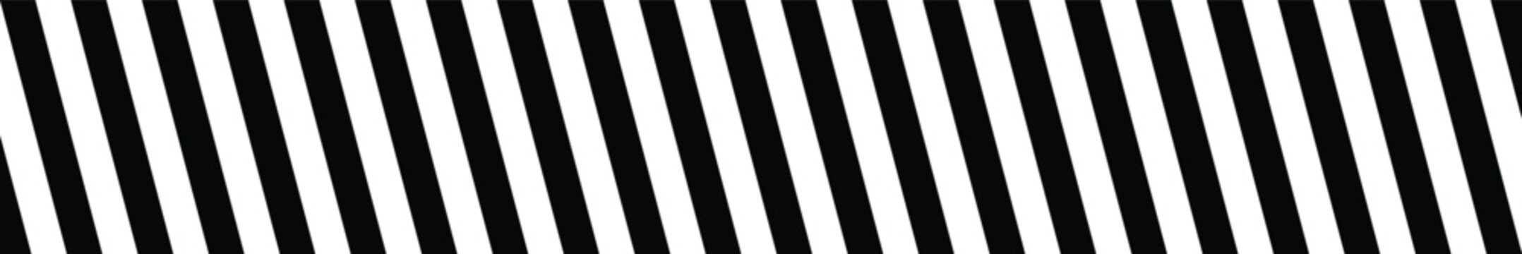 Slash line. Border with diagonal lines. Diagonal stripe tape pattern safety caution border design element. Striped line banner abstract geometric slash. Black pattern isolated on white background. Vec