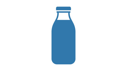 Naklejka premium Simple blue silhouette icon of a classic glass bottle.