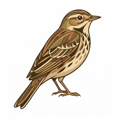 Fototapeta premium pipit bird, from artworks, vector illustration isolated on white.