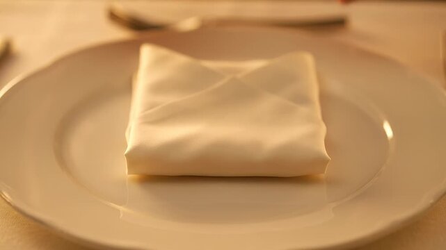 Napkin folding technique elegance on dining table