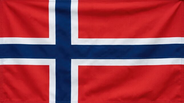 Close-up of the Norwegian flag waving gently