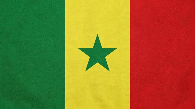 The flag of Senegal, featuring vertical bands of green, yellow, and red with a green star in the center