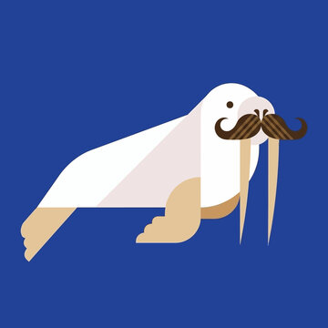Walrus with a handlebar mustache.
