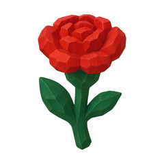 Obraz premium PNG Geometric red rose illustration