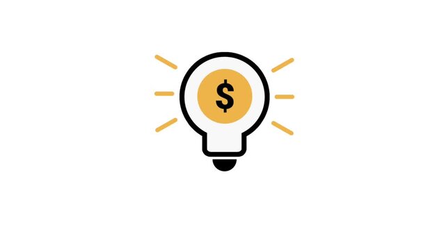 Light bulb idea icon animation video
