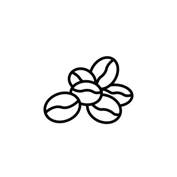 Simple Line Art Illustration of Coffee Beans.
