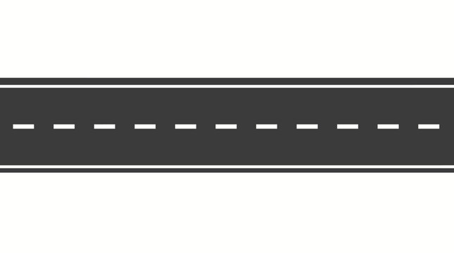 Straight Asphalt Road Vector Isolated on White Background for Map Navigation and Infrastructure