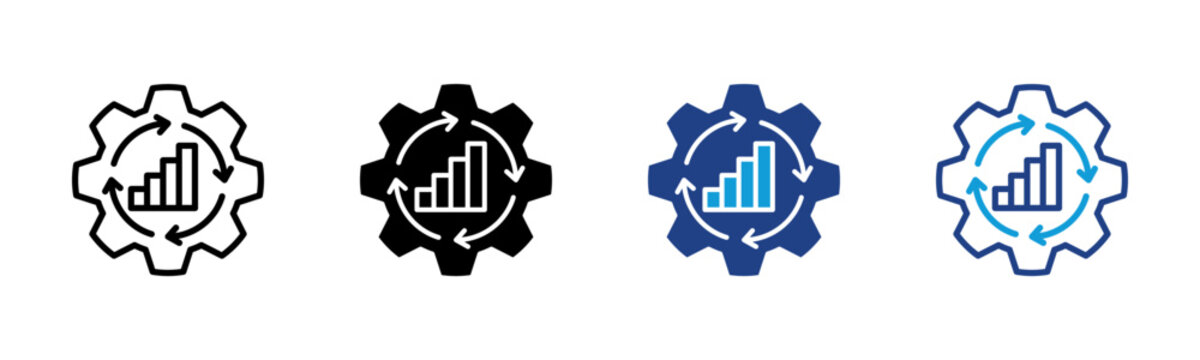 Continuous Improvement Web icon with multiple style collection