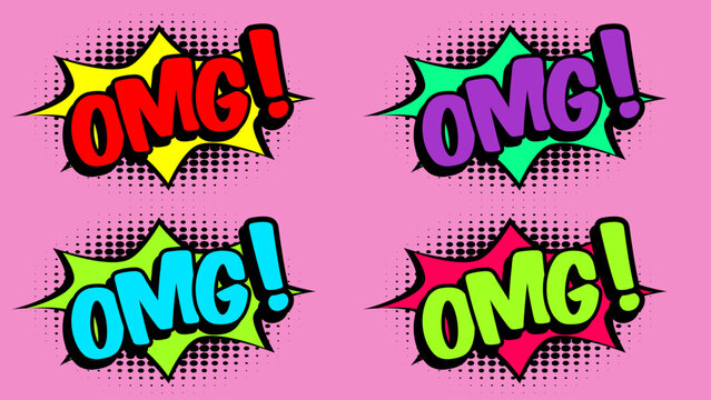 Comic OMG Speech Bubble Pop Art Expression Vector
