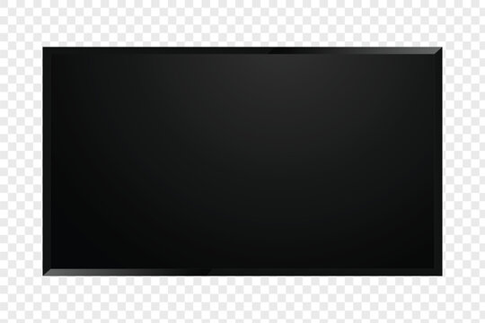 Black flat screen LCD tv isolated on transparent background vector illustration