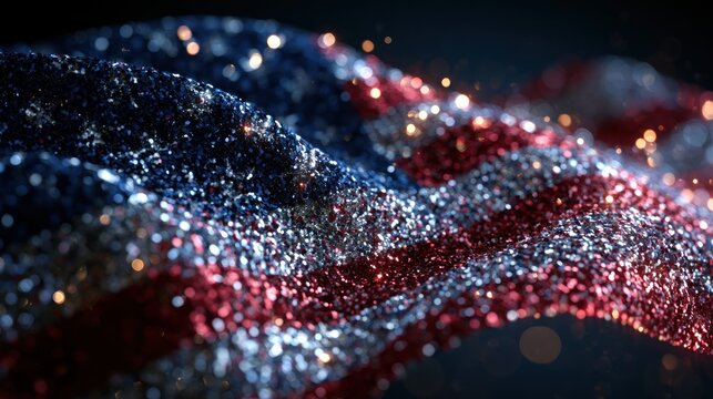 Sparkling red white and blue glitter texture abstract background