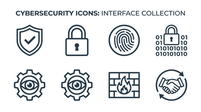 Fingerprint Email Communication Icon Set Vector Illustration Background Design