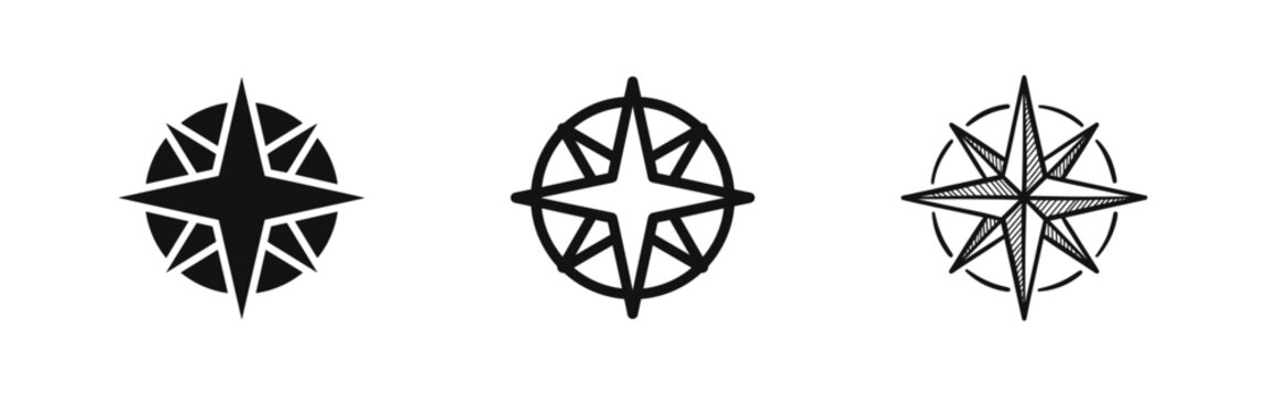 Compass Rose and Navigation Icon Set