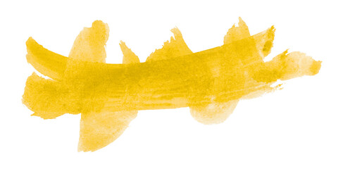 Naklejka premium yellow brush isolated on transparent background yellow watercolor