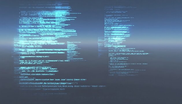 Digital Code Glitch Background with Data Stream