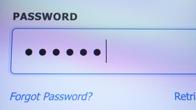 A close-up of a digital screen showing an 12-digit password being entered into an input field with hidden dots.
