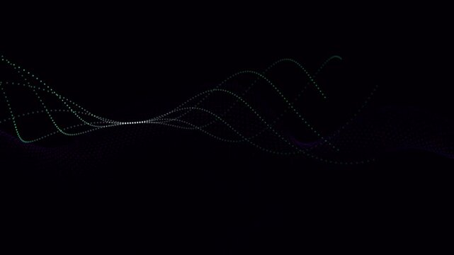 Hypnotizing and premium digital neon energy light waves loop.  Simulates cinematic depth of field with beautiful radial bokeh discs. 