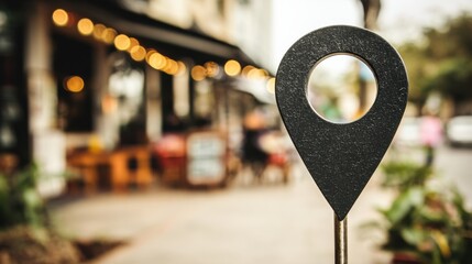 Naklejka premium Weathered street sign with a hole in it symbolizing and hyperlocal token node activation