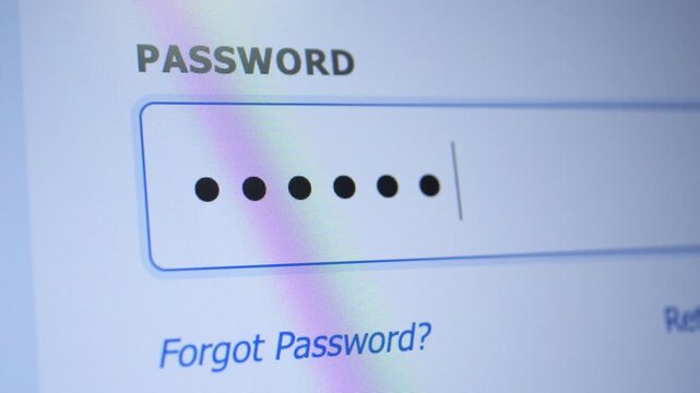 A close-up of a digital screen showing an 6-digit password being entered into an input field with hidden dots.