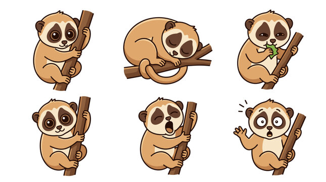 Cute cartoon sloth characters 1.