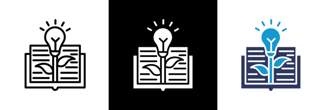 Knowledge Growth triple icon