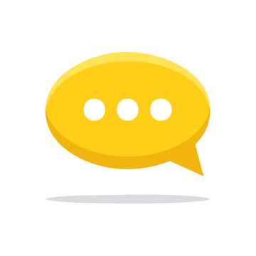 Yellow Speech Bubble with Ellipsis