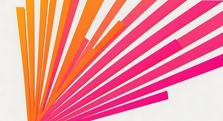 Fototapeta premium Vibrant pink and orange abstract lines.