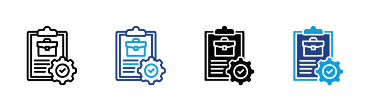 Job Description Web icon with multiple style collection