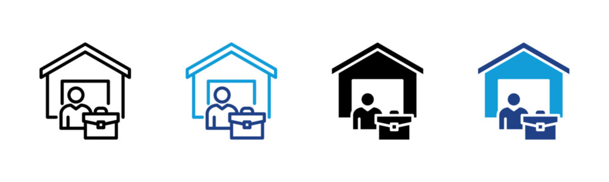 Self Employed Web icon with multiple style collection