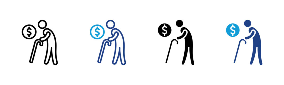 Retirement Web icon with multiple style collection