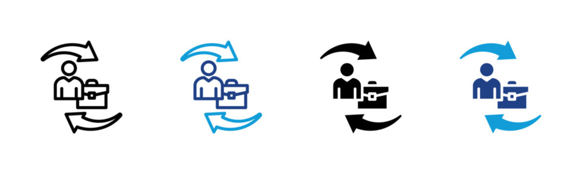 Career Change Web icon with multiple style collection