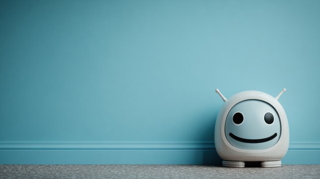 Futuristic robot symbolizing technology and innovation in a conversational nft drop icon concept for digital art