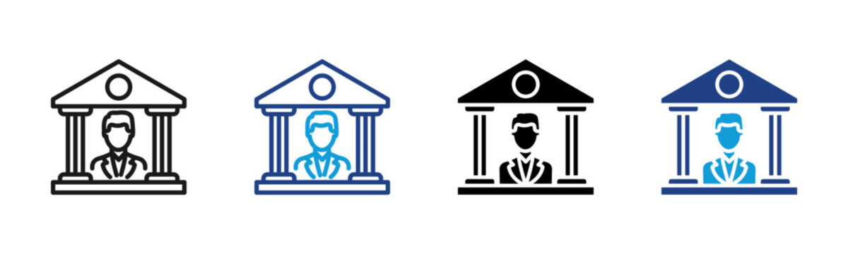 Government Authority Web icon with multiple style collection