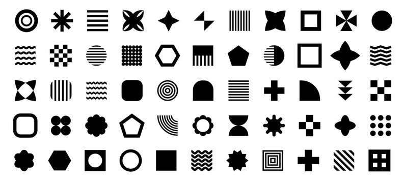 Geometric shapes vector. Trendy minimalist basic figures. Geometric shapes vector illustration isolated on a white background.