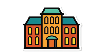 Obraz premium Colorful illustration of a building.