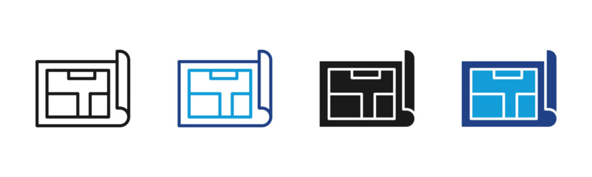 Floor Plan Web icon with multiple style collection