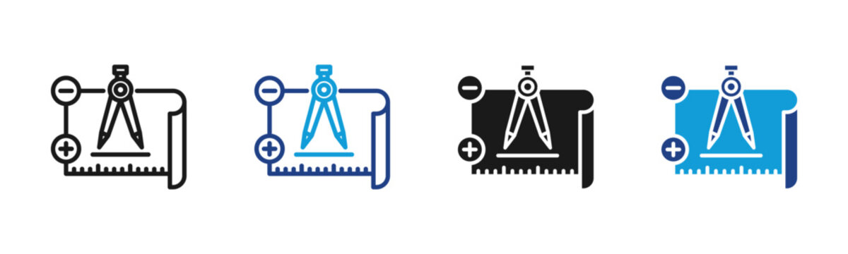 Quantity Takeoff Web icon with multiple style collection