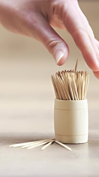 Hand pick wooden toothpick dolly slide