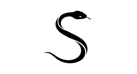 Fototapeta premium Black snake logo design.