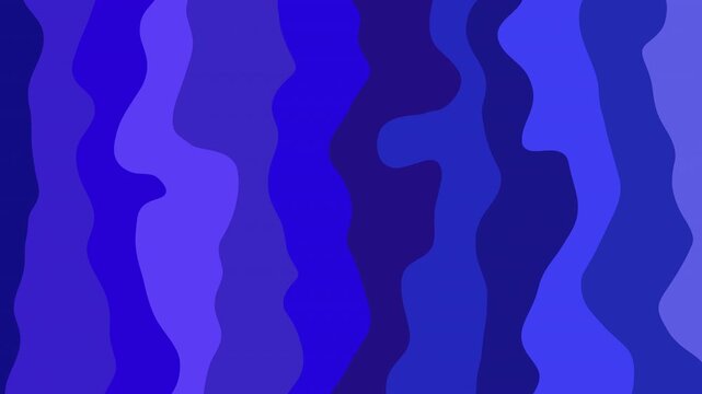 Abstract blue liquid background with smooth horizontal flowing waves, anime style seamless loop