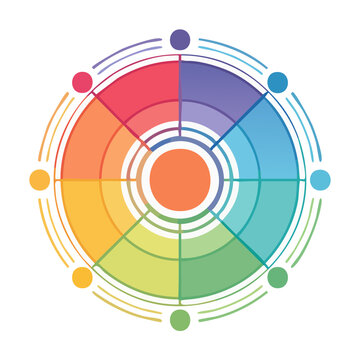 Flat design color wheel vector