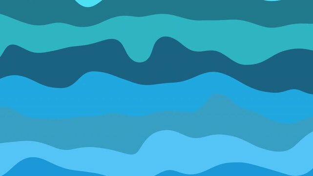 Abstract blue liquid wave background with fluid rippling motion, anime style seamless loop