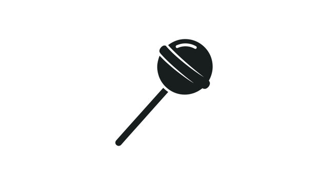 Lollipop Silhouette On White Background Simple Confectionery Design