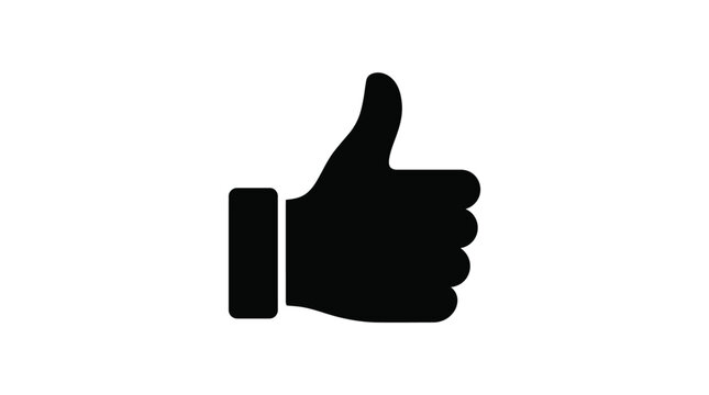 Thumbs up Silhouette Icon On White Background