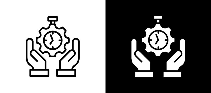 Time Management whiteblack icon